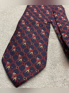 Frangi Italian Silk Neck Tie Golfer Navy Blue Made in Italy